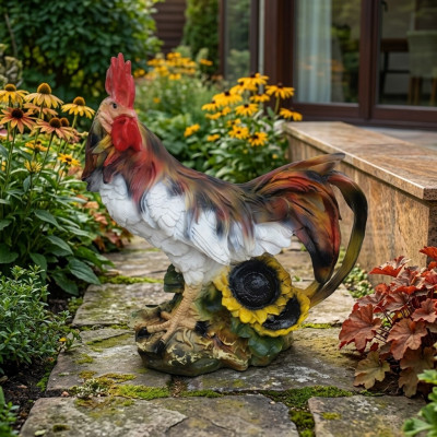 Figura decorativa de gallina de plástico. Decoración de Pascua. Figura de jardín de gallina. Altura 50 cm. Nuevo.
