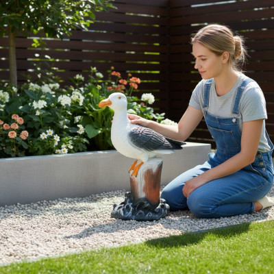 Figura decorativa de gaviota pájaro figuras de jardín escultura estatuas esculturas 43cm nuevo.