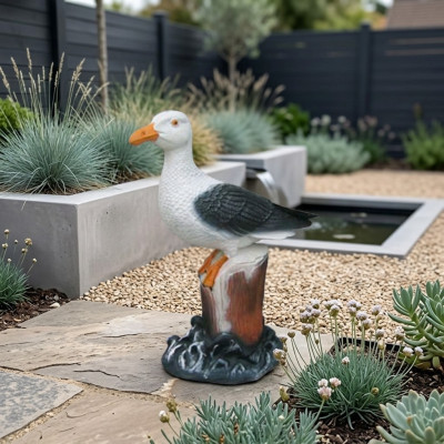 Figura decorativa de gaviota pájaro figuras de jardín escultura estatuas esculturas 43cm nuevo.