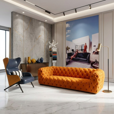 Sofá de lujo extra - Chesterfield Big XXL sofá - Asiento acolchado de cuatro plazas