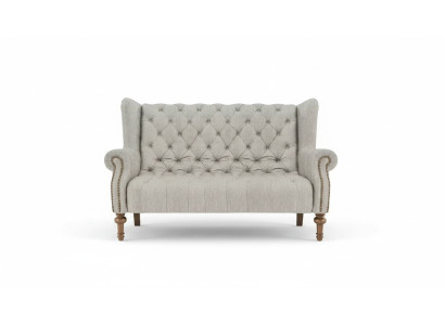 Sofá Chesterfield de tela o cuero, conjunto de sofás acolchados de 2 plazas.