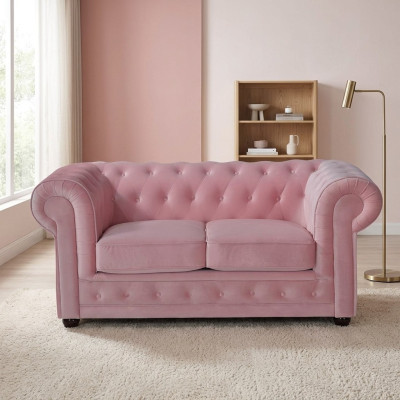 Sofá Chesterfield de tela o cuero con acolchados para sala de estar, conjunto de sofás de 4 plazas.