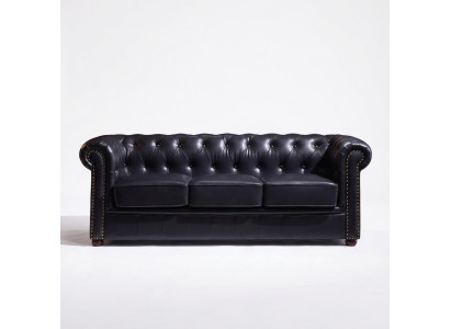 Sofá Chesterfield Sofá Tapizado Tela Cuero Conjunto Decorativo Cojines Sofás