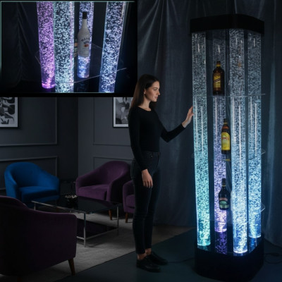 Barra de pared de agua con LED Columna de estante de agua Pilares de agua Barra de diseñador