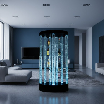 Diseñador Bar Recepción Mostrador de Agua Pared de Agua Pilar de Agua Barra Estantes