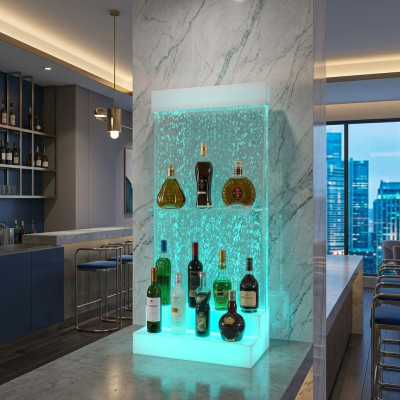 Diseñador LED Bar Estantes de pared de agua Barra Mostrador Mueble de estantería