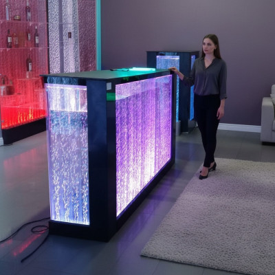 Mesa de bar agua pared barra mostrador mesa de bar iluminada barra de bar estante de LED.