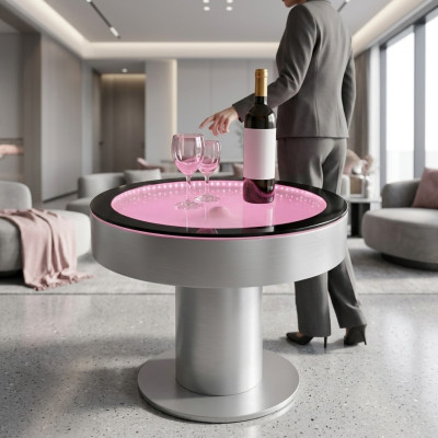 Diseño mesa de centro mesa de centro agua columnas columna sofá agua iluminado con LED