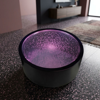 Diseño de mesa de agua Mesa de centro Columnas de agua Sofá Mesas LED Iluminado