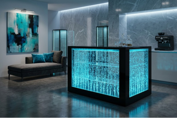 Mesa de bar Agua Pared Barra Muebles Barra de bar iluminada Mostrador de bar