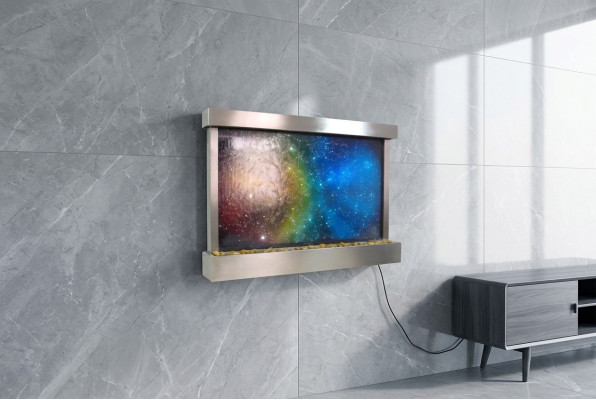 Columnas de agua LED, diseñadas como cascadas de agua con marcos de imágenes de 145x97.