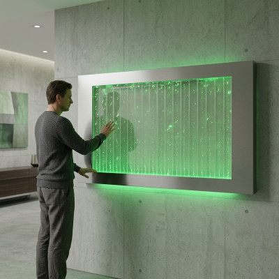 Panel de pared con burbujas de agua, panel de agua LED, cuadro de agua diseñado.