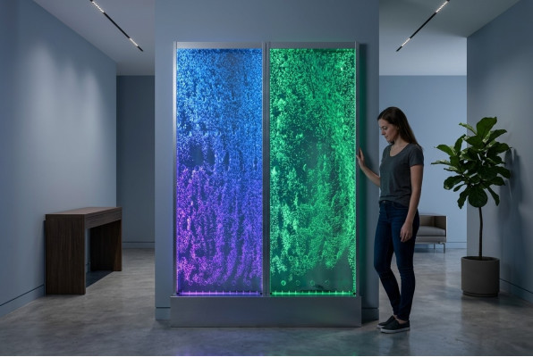 Panel de pared con burbujas de agua LED pared de agua, diseño de pared de agua.