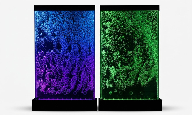 Panel de pared con burbujas de agua LED pared de agua, diseño de pared de agua.