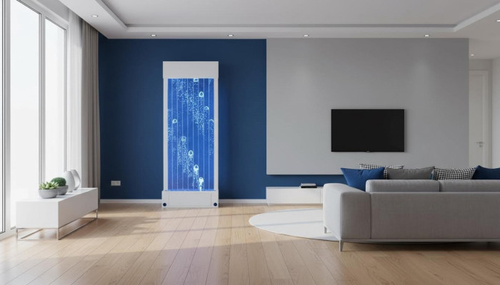 Pared divisoria, estantería, armario, pared de agua, columna, pared de agua LED.