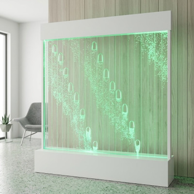 Moderna pared divisoria de agua, paredes de agua LED, pared iluminada decorativa.