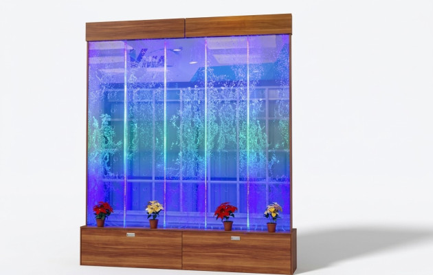 Panel de pared burbujas de agua LED, diseño de cascada de agua.