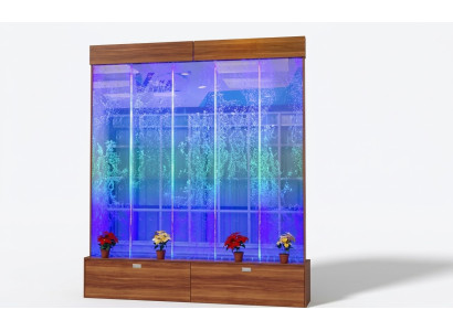 Panel de pared burbujas de agua LED, diseño de cascada de agua.