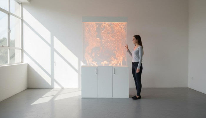 Pared separadora estante armario pared de agua columna decorativa paredes pared de agua LED