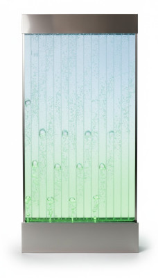 Panel de pared con burbujas de agua LED. Fuente de agua decorativa. Diseño de pared de agua.
