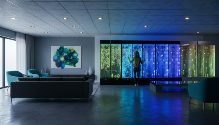 Panel de pared Burbujas de agua LED Pared de agua decorativa Diseño de agua del diseñador