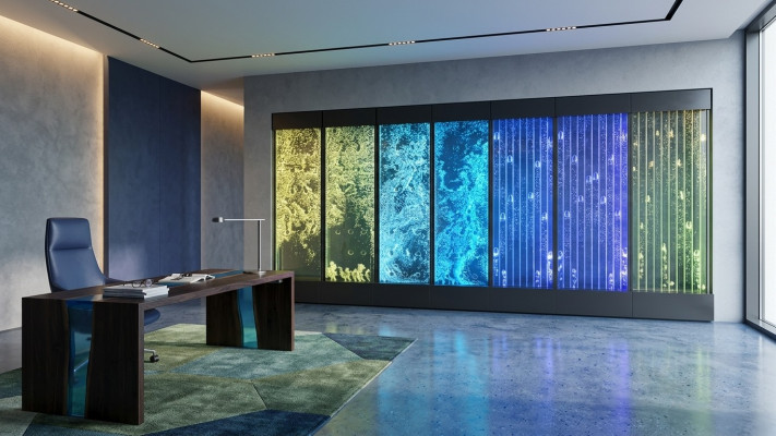 Panel de pared Burbujas de agua LED Pared de agua decorativa Diseño de agua del diseñador