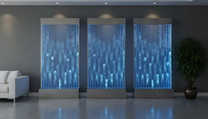Panel de pared Pared separadora Pared de agua Paredes Pared LED Pared de agua Diseño