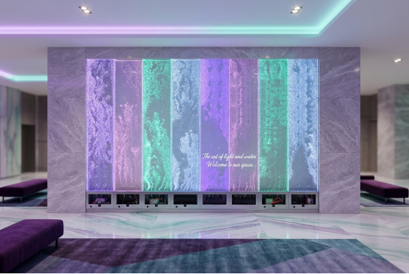 Panel de pared LED fuente de agua Paredes de agua modernas Burbujas de agua Decorativo pared