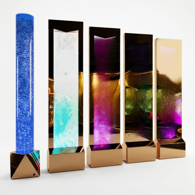 Pared divisoria Estantería Armario Pared decorativa de agua Columna Paredes Waterwall LED
