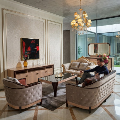 Sofá set de sofá 3+1 plazas Diseño Moderno Sofá Conjunto de muebles asientos Nuevos
