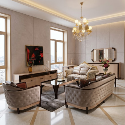 Sofá set de sofá 3+1 plazas Diseño Moderno Sofá Conjunto de muebles asientos Nuevos