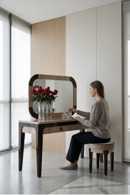 Mesa Moderna Consola Espejo Cómoda Tocador Dormitorio