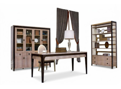 Juego de oficina conjunto muebles escritorio mesa armario estante completo 4 piezas.