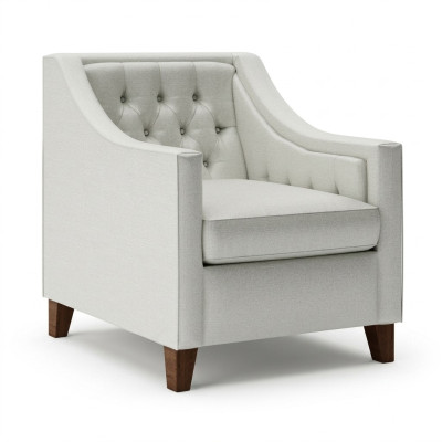 Silla 1x comedor Silla tapizada Sala de estar Tejido Asiento Sillón Chesterfield