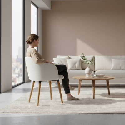 Diseño Sillas Silla Asiento Práctica Comedor Textil Tela Tapicería Espera Despacho
