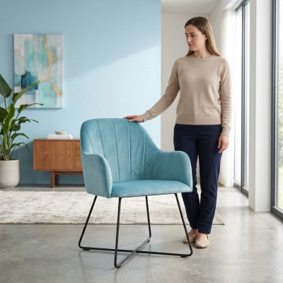 Silla 6x comedor televisión club textil asiento sillón juego nuevo salón