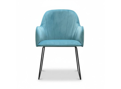 Sillones modernos grupo de 8 sillas conjunto en turquesa acolchado con reposabrazos.
