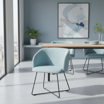 Silla 8x Silla de comedor Tapizada Sala de estar Sillón de tela Juego nuevo