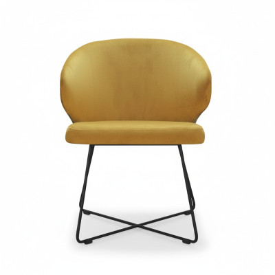 Sillas reclinables modernas Grupo de 8 sillas Juego de sillas Acolchado amarillo Reposabrazos