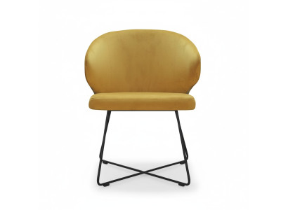 Sillas reclinables modernas Grupo de 8 sillas Juego de sillas Acolchado amarillo Reposabrazos
