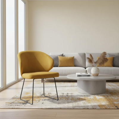 Conjunto de 8 sillas de estilo moderno con tapizado y diseño de reposabrazos.