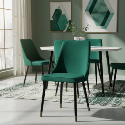 Silla 8x de comedor silla tapizada de salón asiento sillón set nuevo club textil.