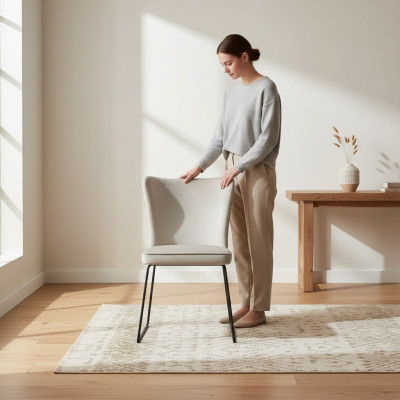 Silla 8x para salón comedor, silla tapizada de tela, juego de sillones nuevos.
