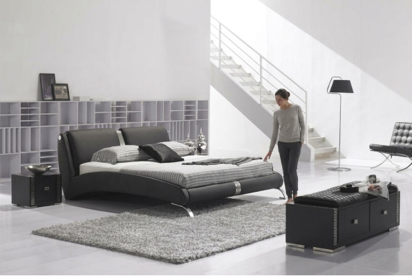 Cama moderna, cama tapizada, cama doble, conjunto de camas de diseñador 180x200cm