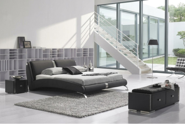Cama moderna, cama tapizada, cama doble, conjunto de camas de diseñador 180x200cm