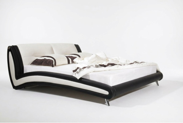 Cama de diseñador Cama matrimonial Cama doble Cama tapizada Dormitorio Cama de cuero