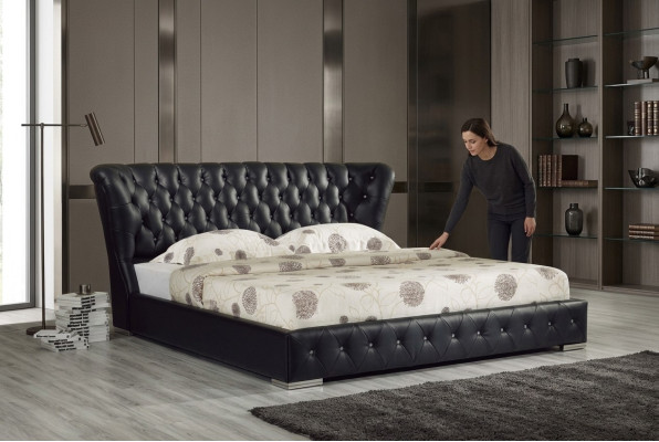Cama box spring de diseñador cama tapizada cama camas hotel Chesterfield cama de hotel