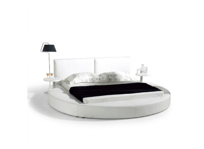 Cama redonda Diseño moderno Lujo Acolchado Camas redondas Tela Textil