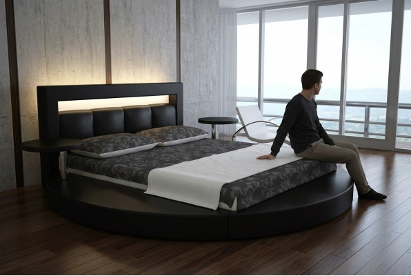 Diseño de cama redonda Cama tapizada Cama redonda tapizada Redonda