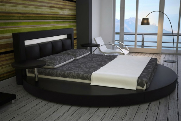 Diseño de cama redonda Cama tapizada Cama redonda tapizada Redonda